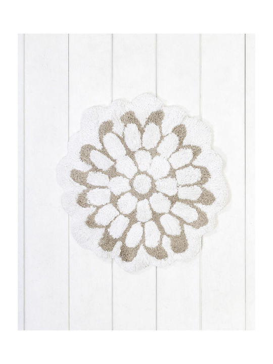 Nima Πατάκι Μπάνιου Βαμβακερό Petal 36568 Light Beige 60x60εκ.