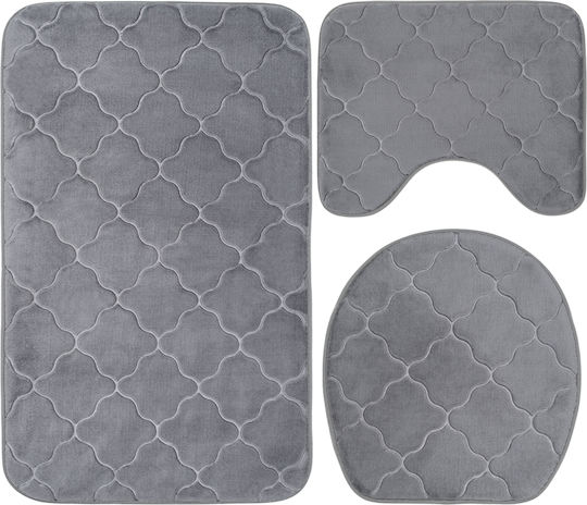 Σετ Πατάκια Μπάνιου Microfiber GreyRug2 Gray 3τμχ Σετ Πατάκια Μπάνιου Microfiber GreyRug2 Gray 3τμχ
