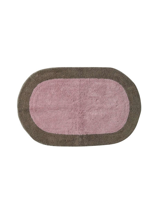 Das Home Bath Mat Cotton Oval 0669 420750800669 Pink 50x80cm
