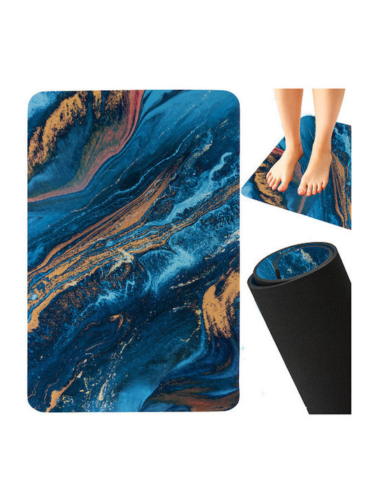 Antiderapant Covoraș de Baie ZY12593QWS59 Turquoise/gold 60x40buc