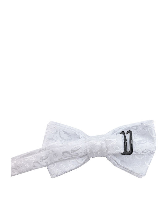Kids' Baby Bow Tie White Brocade Paisley Design Brims Trims