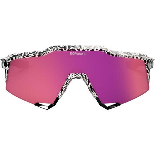 100% Cycling Glasses Speedcraft with White Frame and Dark Mirror Photochromic Lenses