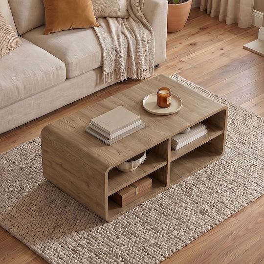 Oberflächenform Rechteckig Zentral Kaffeetisch Rovel Holz Sepet Eiche M80.3xL50xH32.5cm GP037-0350