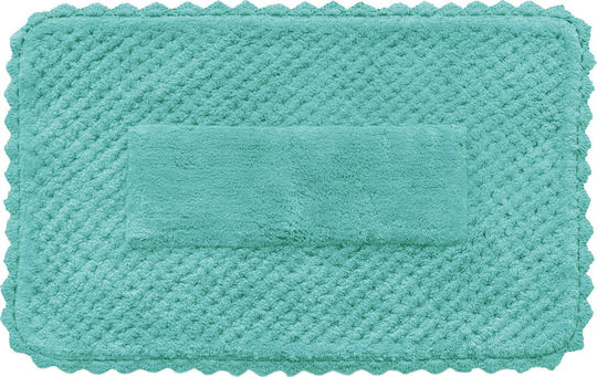 Palamaiki Πατάκι Μπάνιου Βαμβακερό Ezra Aqua 50x80εκ.