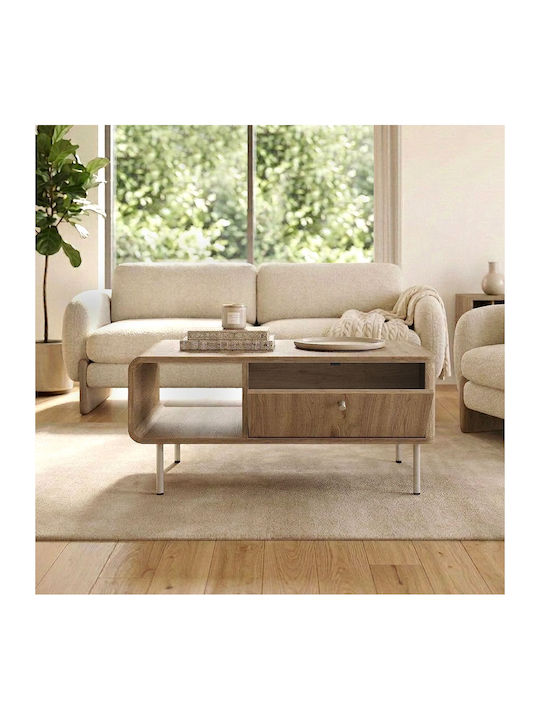 Rectangular Central Coffee Table Colia Wooden Sepet Oak L90xW60xH40.4cm