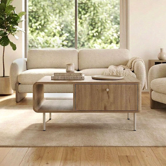 Ορθογώνιο Κεντρικό Τραπεζάκι Colia Ξύλινο Sepet Oak Μ90xΠ60xΥ40.4εκ.