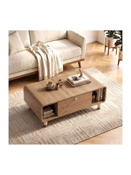 Rectangular Central Coffee Table Doro Wooden Sepet Oak L100xW60xH34.6cm