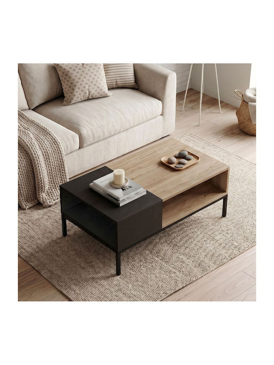 Rectangular Central Coffee Table Cailin from Solid Sepet Oak Wood L90xW56xH40.6cm