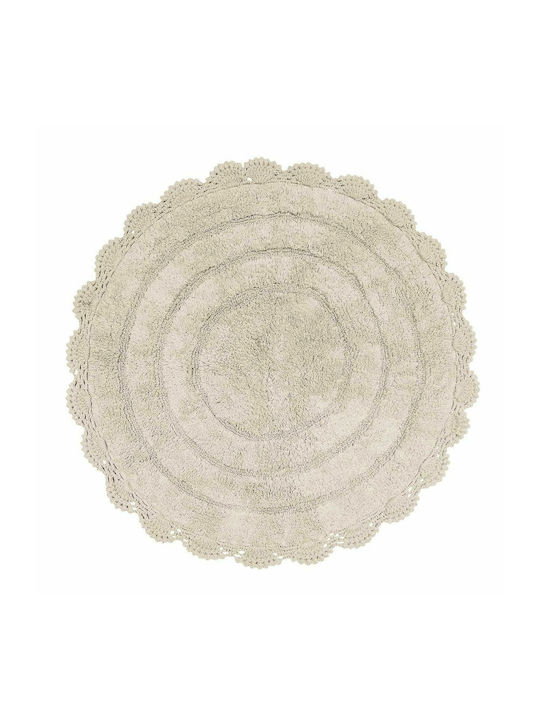 Das Home Bath Mat Cotton Round 0633 420760900633 Beige Width 60cm