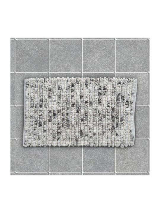 San Lorentzo Bath Mat Cotton Oval Flaffy 170029GREY Gray 50x80cm