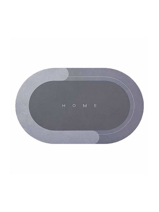 Rutschfest Badematte Oval Light Gray 78x48cm
