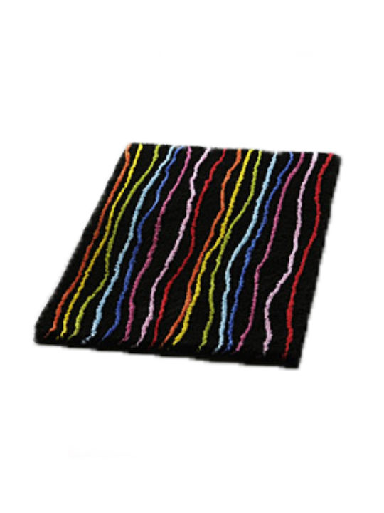 Meusch Covoraș de Baie Rainbow Negru 55x65buc
