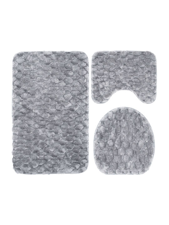 Antiderapant Set Covorașe de Baie Microfibra Toaletă LightGreyRug1 Lightgreyrug1 35x35buc 3buc