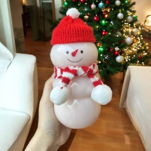 Ecarla Weihnachtsfigur Flasche SNowman Schal Hut Bd40