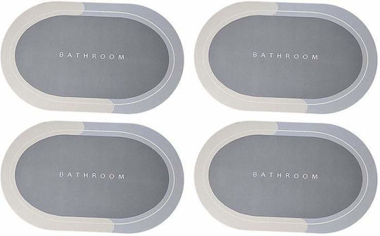 Set Badematten Hellblau/Grau 4 Stück Set Badematten Hellblau/Grau 4 Stück