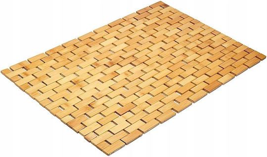 Бански Килими Дървено Bathroom Mat Rug Бежов 80x50см