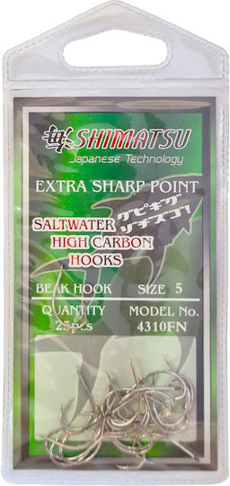 Shimatsu Bent Fishing Hooks 4310 25 Units Nickel No6