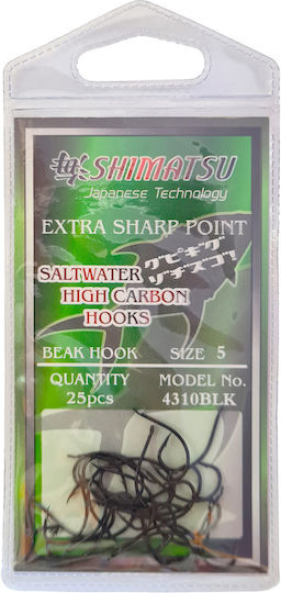 Shimatsu Bent Fishing Hooks 4310 25 Units Nickel No2