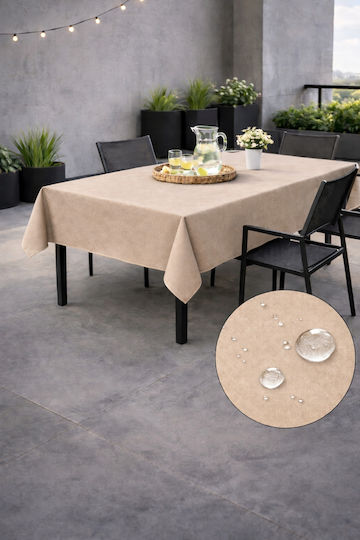Now Art Fleckabweisendes Tischtuch Hellbeige 155x180cm