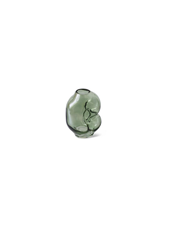 HK Living Vază Decorativă Din Sticlă Verde 13x11xÎ18cm