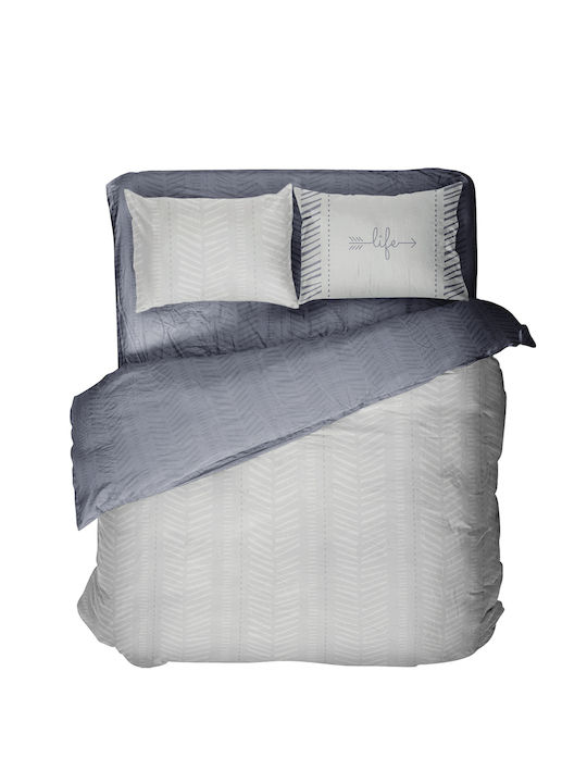 Nima Leklair Coverlet Queen Size Cotton Gray 220x240cm