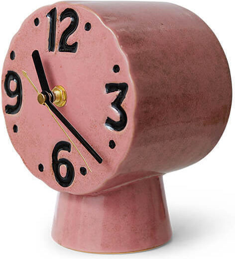 HK Living Antike Wanduhr Keramisch Rosa 12.5x9.5cm