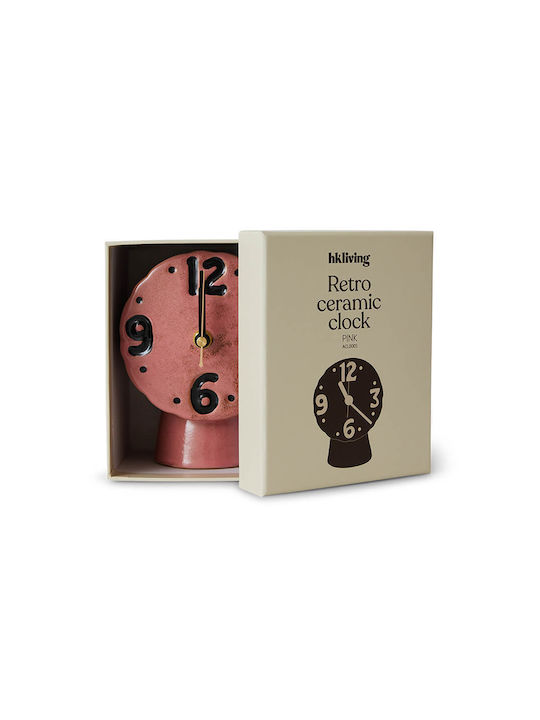 HK Living Vintage Pink Ceramic Wall Clock 12.5x9.5cm