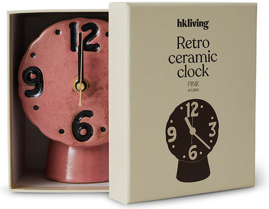 HK Living Antike Wanduhr Keramisch Rosa 12.5x9.5cm