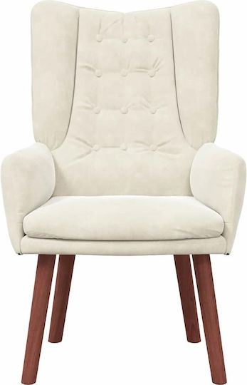 Sessel Aus Samt Crem 63x67x94cm