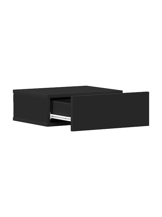 Κομοδίνο Ξύλινο Μαύρο 40x30x15cm
