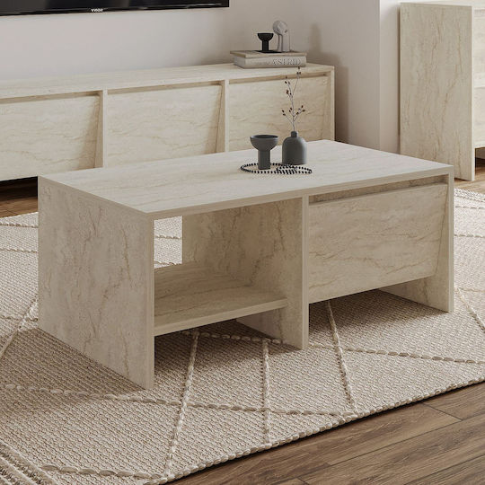 Правоъгълно Централно Кафе Масичка Laris Дървена Travertine Ш90xД45xВ35см