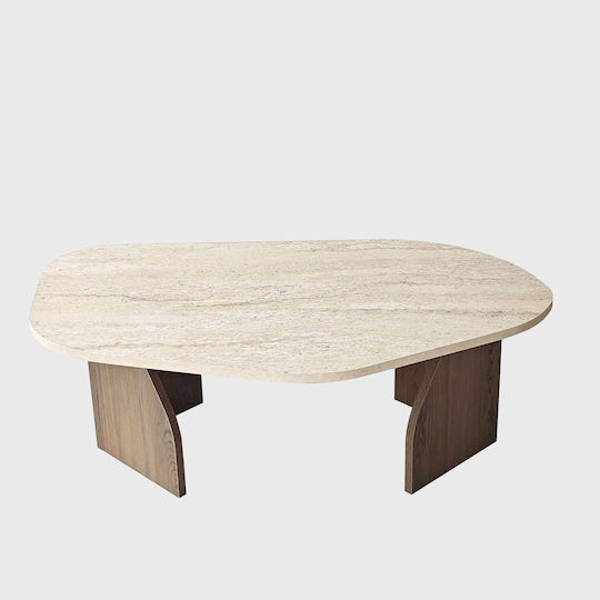 Zentrales Kaffeetisch Rock Holz Walnuss M100xT60xH35cm