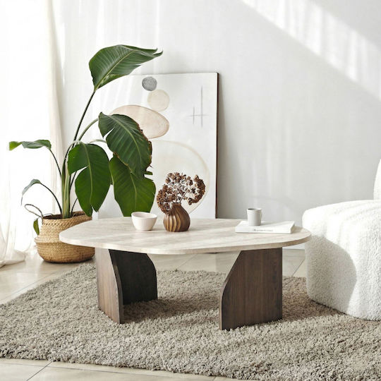 Zentrales Kaffeetisch Rock Holz Walnuss M100xT60xH35cm