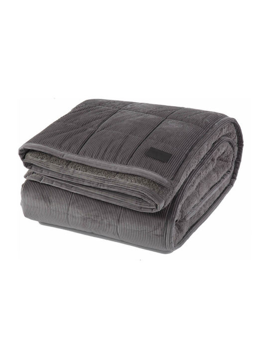 Nef-Nef Homeware Kotler Coverlet Queen Size from Polyester Anthracite 230x240cm