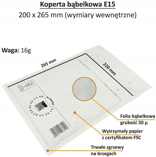 Heykapak Mailing Envelope with Padded 1 Piece White