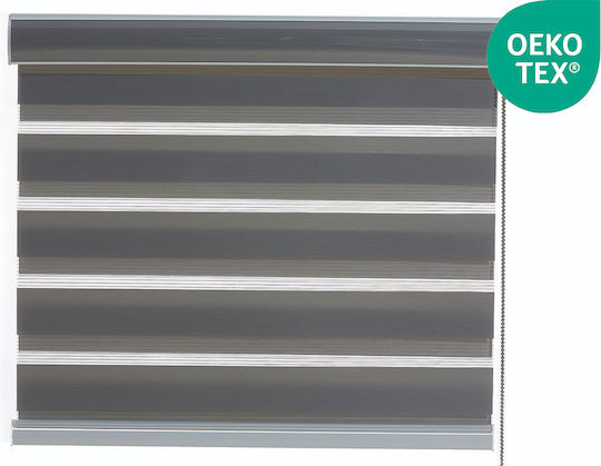 Central Home Ρόλερ Σκίασης Μερικής Συσκότισης Διπλό Π90xΥ230εκ. Γκρι