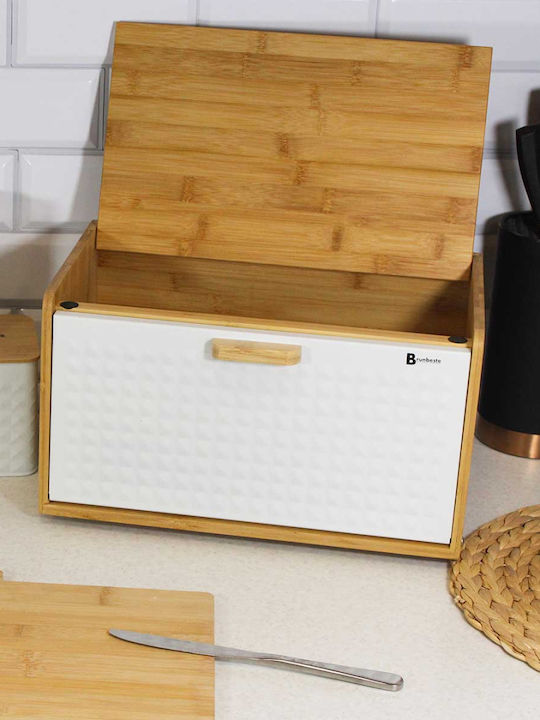 Brunbeste Ψωμιέρα με Καπάκι από Bamboo Λευκή 37x20.5x22cm Brunbeste Ψωμιέρα με Καπάκι από Bamboo Λευκή 37x20.5x22cm