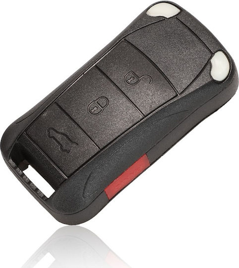 Complete Car Key Compatible Porsche Cayenne 2003-2011 3 + 1 Buttons Black