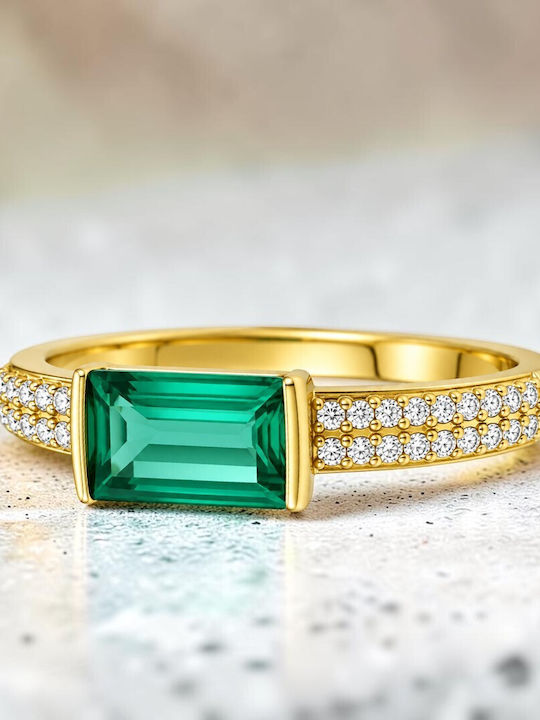 Verita Damen Ring mit Zirkonia aus Silber Vergoldet