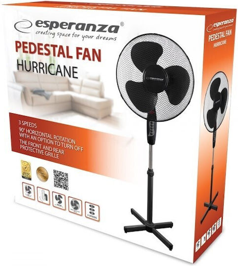 Esperanza Ανεμιστήρας Ορθοστάτης 50W Διαμέτρου 40cm Μαύρος