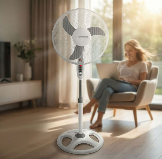 Esperanza Typhoon Ανεμιστήρας Ορθοστάτης 50W Διαμέτρου 40cm Λευκός