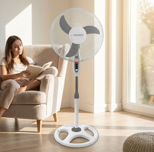 Esperanza Typhoon Ανεμιστήρας Ορθοστάτης 50W Διαμέτρου 40cm Λευκός