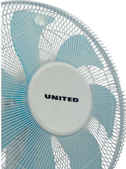 United Usf-689 Ανεμιστήρας Ορθοστάτης 60W Διαμέτρου 40cm με Τηλεχειριστήριο Λευκός