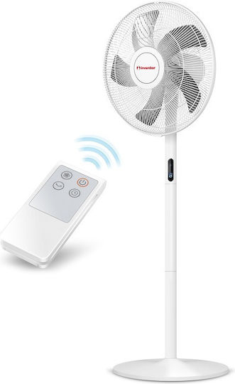 Inventor Ανεμιστήρας Ορθοστάτης 48W Διαμέτρου 40cm με Τηλεχειριστήριο Λευκός