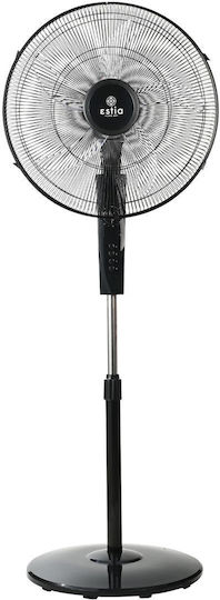 Estia Clear Pedestal Fan 60W 45cm Diameter Black