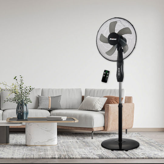 Primo Pedestal Fan 50W 40cm Diameter Black