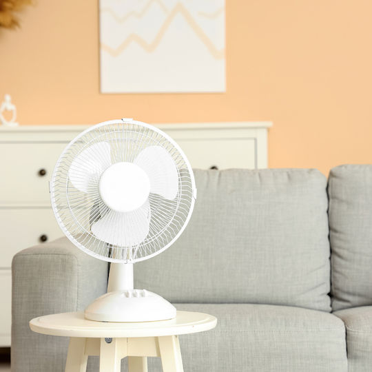 Aca Επιτραπέζιος Ανεμιστήρας 45W Διαμέτρου 40cm Λευκός