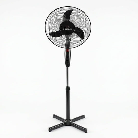 Newest FS-40-2 Ανεμιστήρας Ορθοστάτης 50W Διαμέτρου 40cm Μαύρος