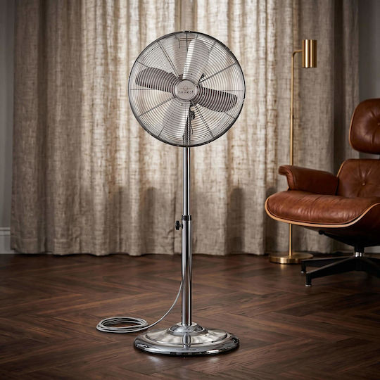 Newest FS40-CH Ανεμιστήρας Ορθοστάτης 60W Διαμέτρου 40cm Ασημί