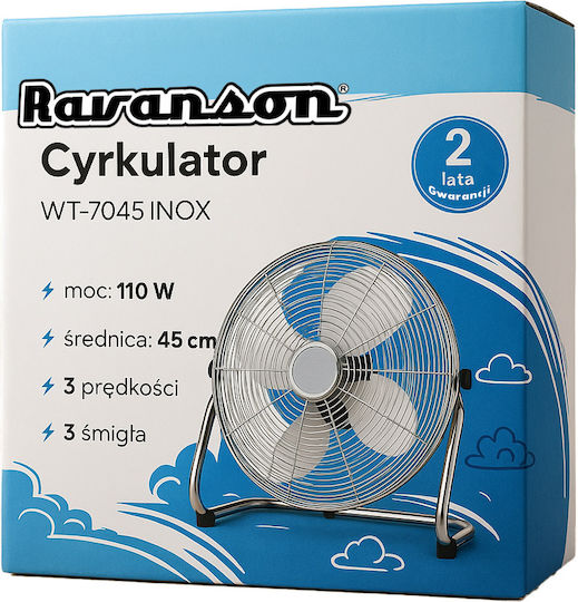 Ravanson Подов Вентилатор 110W Диаметър На Вентилатора 45см Сребрист